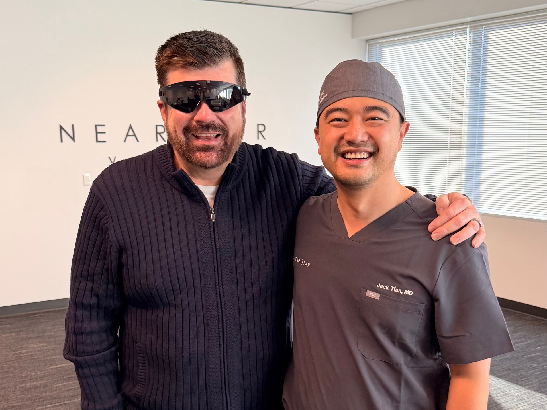 Patient with Dr. Jack Tian after RLE surgery
