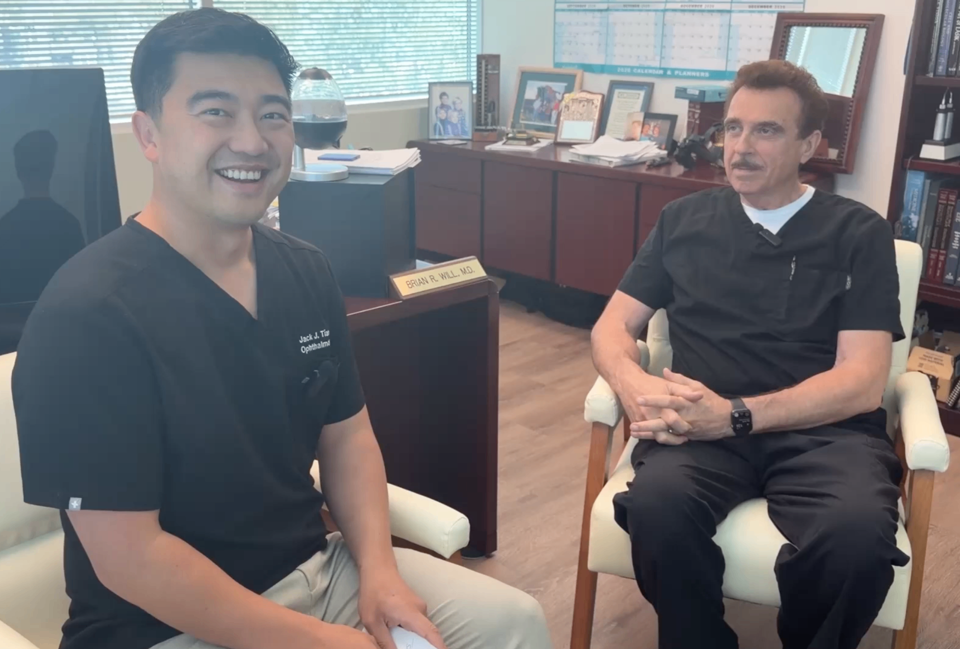 Dr. Jack Tian with Dr. Brian Will, a LASIK pioneer who chose refractive lens exchange